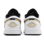 Jordan 1 Low White Black Metallic Gold Swoosh - Image 4