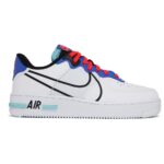 Nike Air Force 1 React White Astronomy Blue Laser Crimson - Image 2